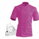 Veste de cuisine manches courtes fuchsia poche beige, Nero Robur