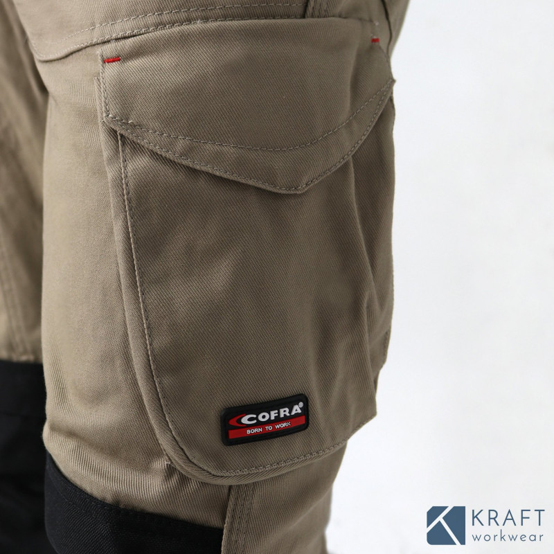 Pantalon de travail Cofra Bricklayer noir khaki