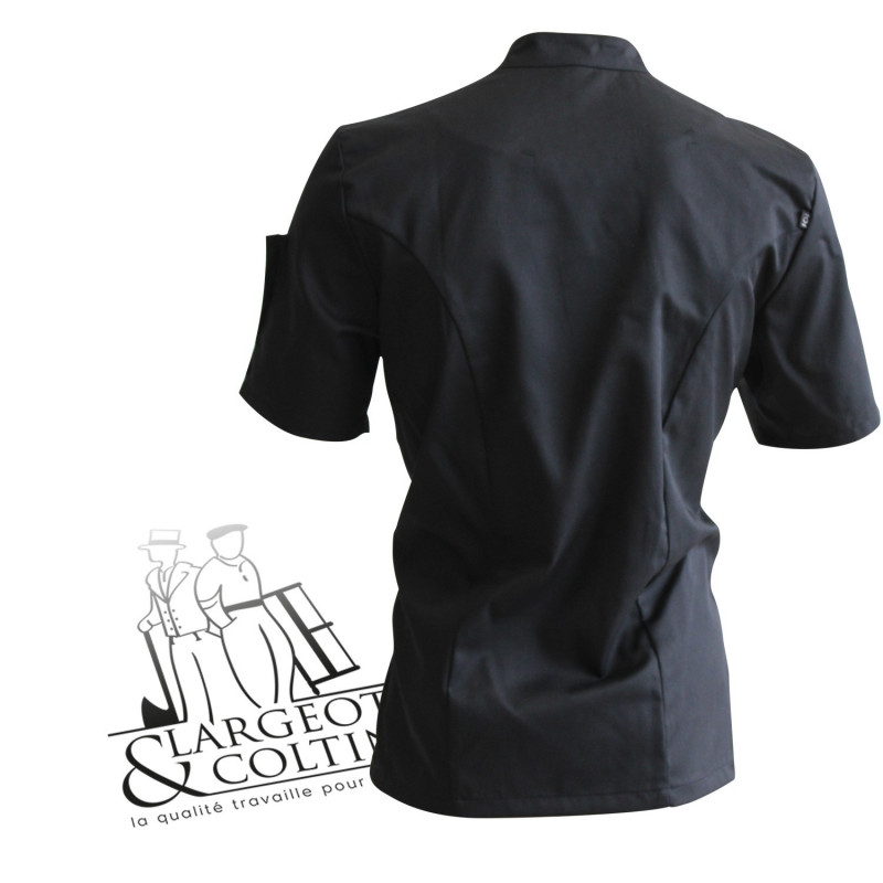 Veste de cuisine manches courtes noire, Nero Robur