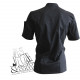 Veste de cuisine manches courtes noire, Nero Robur