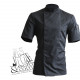 Veste de cuisine manches courtes noire, Nero Robur