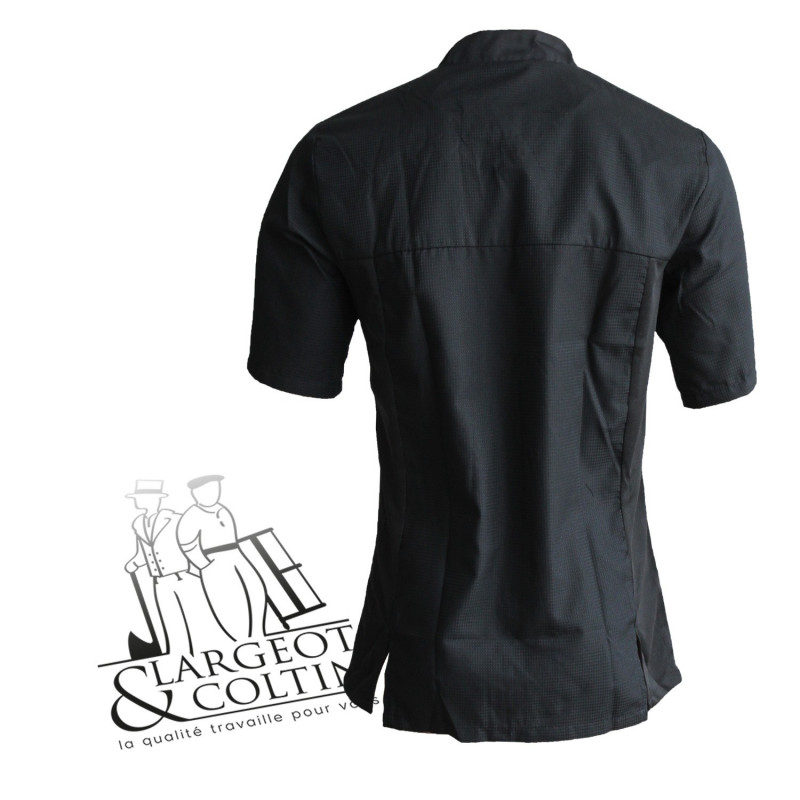 Veste de cuisine manches courtes noire, Siaka Robur