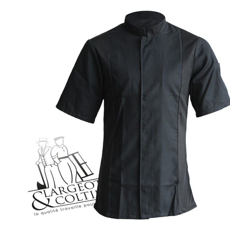 Veste de cuisine manches courtes noire, Siaka Robur