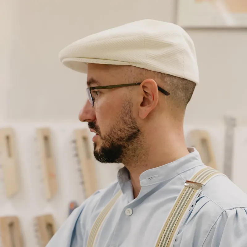 Casquette en velours écru le Laboureur
