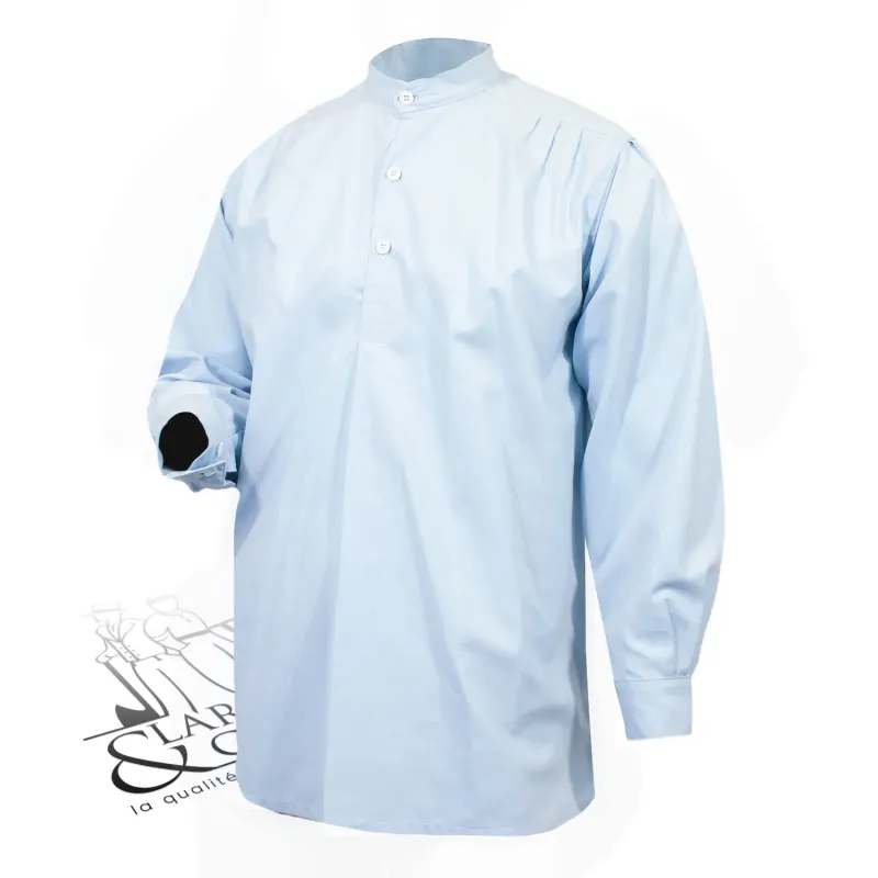 Chemise plissée artiste bleue Le Laboureur