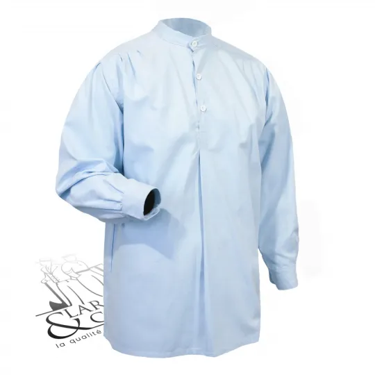 Chemise plissée artiste bleue Le Laboureur