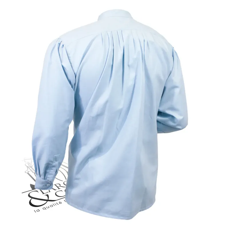 Chemise plissée artiste bleue Le Laboureur