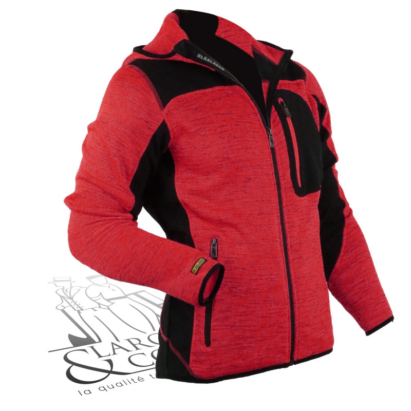 Veste polaire à capuche Blaklader Rouge