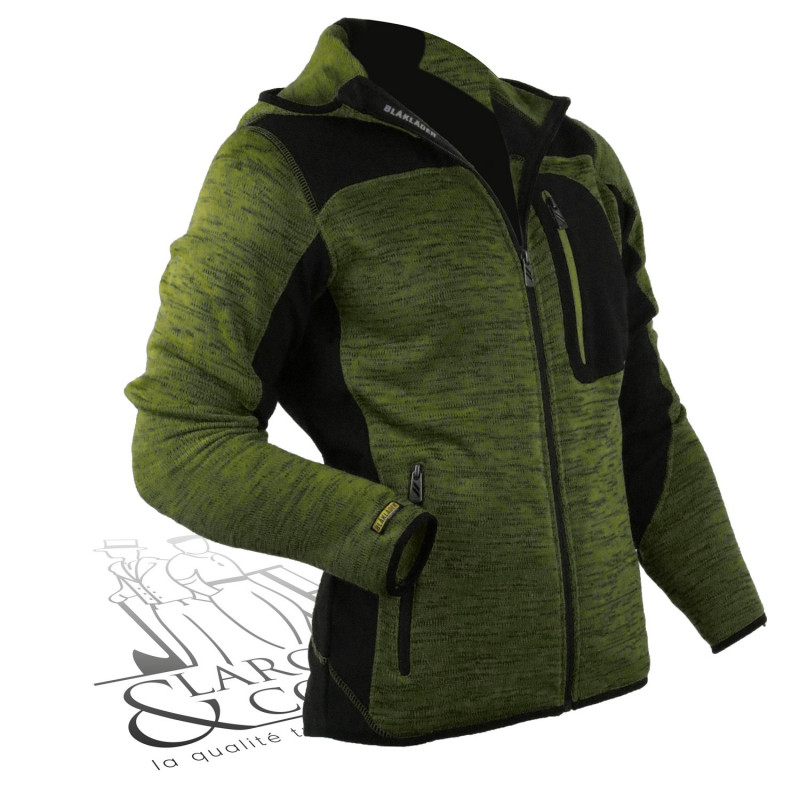 Veste polaire à capuche Blaklader Vert armée