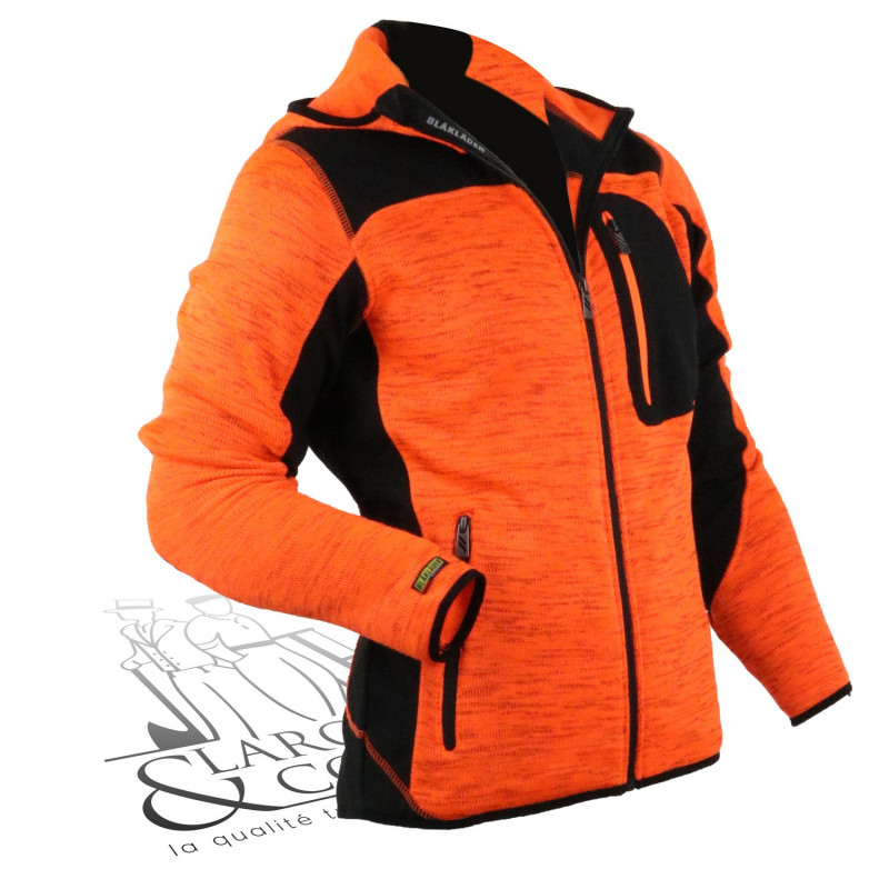 Veste polaire à capuche Blaklader orange fluo