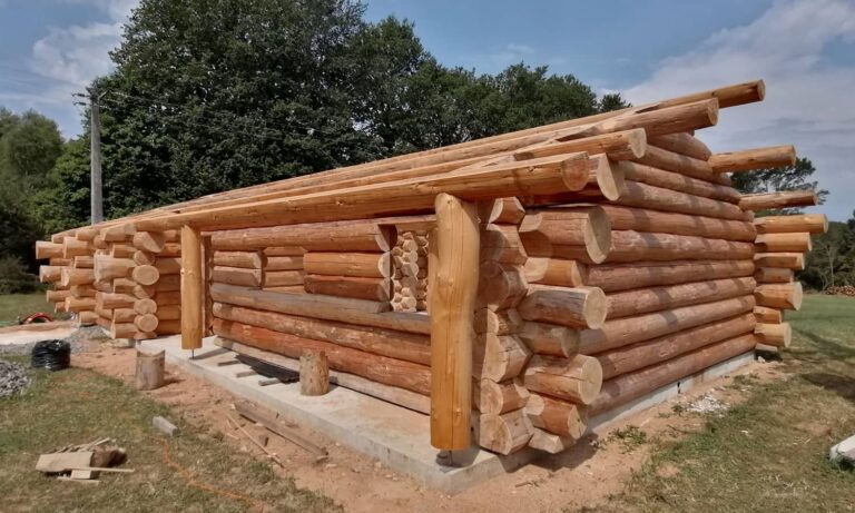 Construction de maisons en rondins bruts